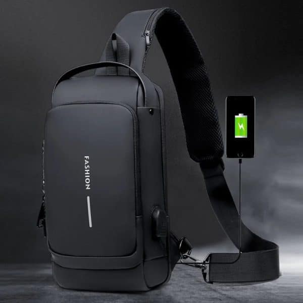 Black | Multifunction Anti-Theft USB Charging Crossbody Shoulder Bag | Stylish, Secure, and Ready for Adventures